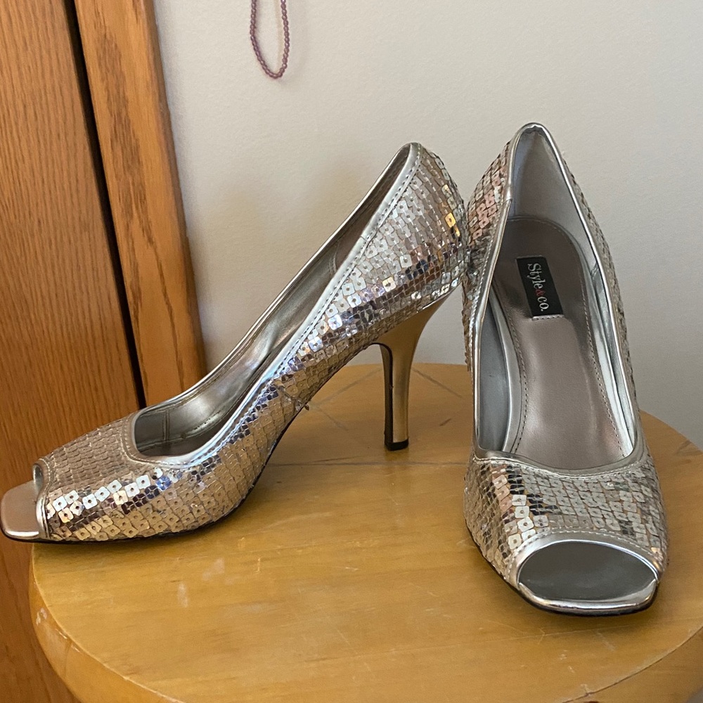 Silver Sequence Heels